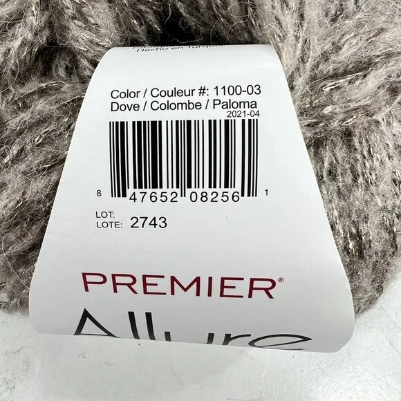 Premier Allure Alpaca Blend Luxury Yarn Dove Lot of 3 Turkey Original Package - Picture 9 of 9